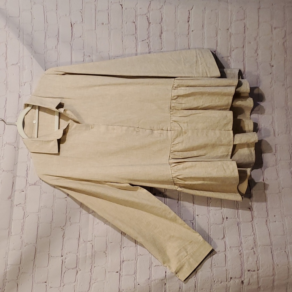 NWOT Mordenmiss  100% Linen Flounced Blouse